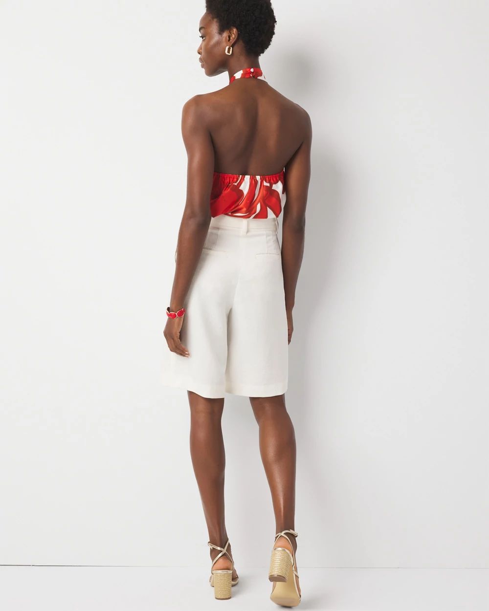 【THE MOZZ】[Premium] Belta Bermuda Pants Satin Bermuda shorts, grey | MAX&Co.
